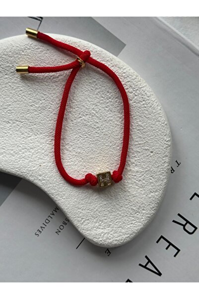 Rossetto Atelier سوار حبلي أحمر مع حرف H مكعب مع مصعد
