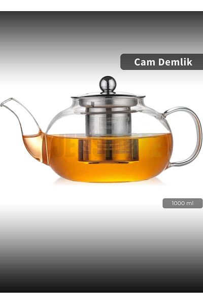 Jet's Home Heat Resistant 1000ml Glass Teapot Herbal Tea