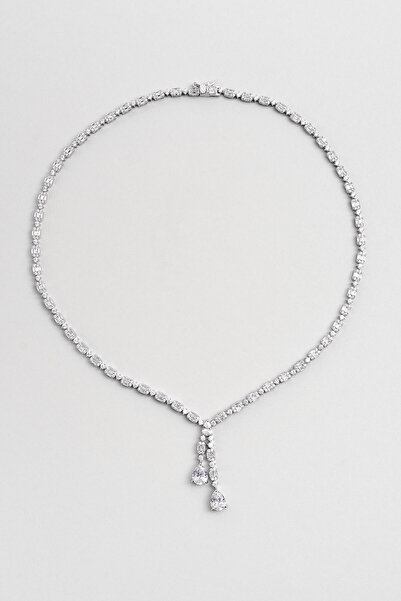 So CHIC... Kraliyet 18 Ayar Beyaz Altın Kaplama Gümüş Gerdanlık