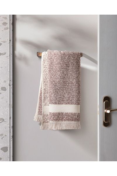 Madame Coco Brest Garngefärbtes Gesichtshandtuch - Puder - 50x85 cm - Natural Collection