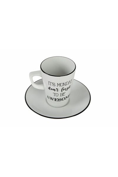Porland Be Happy Coffee Cup with Plate 95 Cc
