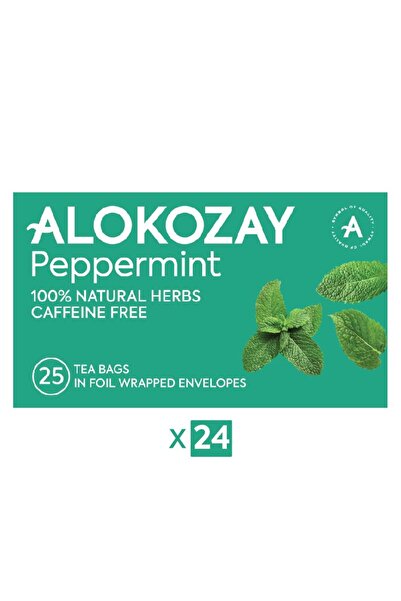 Alokozay Peppermint Tea Bag - 25 Tea Bags In Foil Wrapped Envelopes X 24