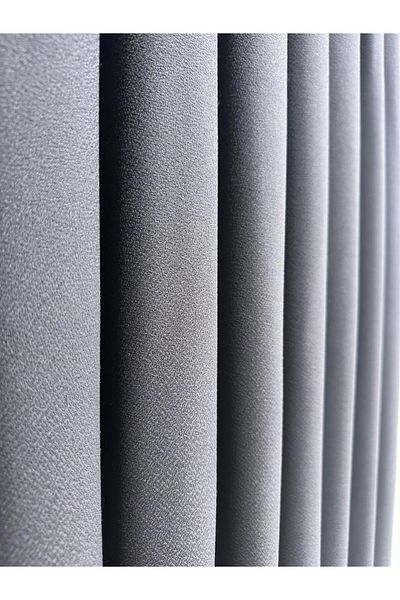 Taç Matsu Anthracite Cotton Background Curtain 1/3 Tight Pleat