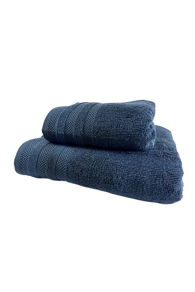 Class Home Collection Set 2 prosoape absorbante, 100% bumbac jacquard, densitate 500 g/m², 50x100 cm + 70x140 cm, Audo, Denim