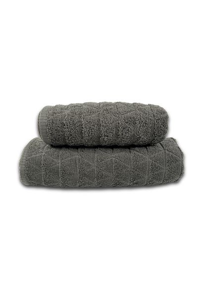 Class Home Collection Set of 2 highly absorbent towels, 100% Jacquard Cotton, 390 gsm 50x100 cm + 70x140 cm, Mermin, Gray