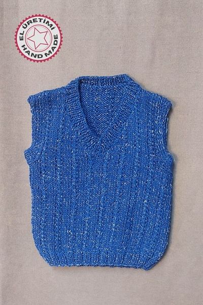 Uretti - Talia 8659 8114 Hand Knitted Navy Blue Boy's Sweater - Age 2