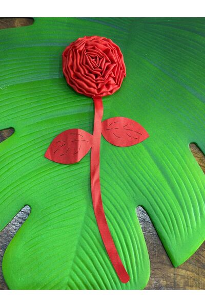 Gönülden Tasarım Κόκκινο 30Χ10 εκ. Απλικέ λουλούδι με καμπαρντίνα και κλαδιά ...