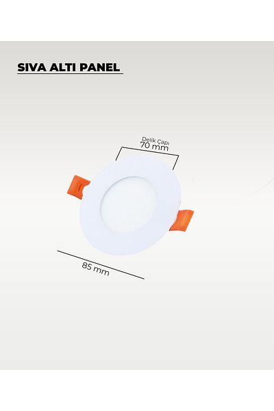 AC AYDINLATMA 3w Flush Mount Round Slim Led Panel White Light 2 Pieces