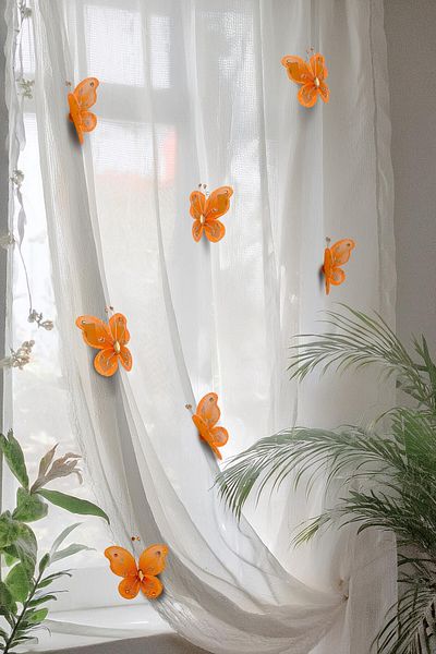 Artikel Stoned Butterfly 6 Pieces of Curtain Ornament, Brooch Accessory, Gift Wrap Decoration Accessory