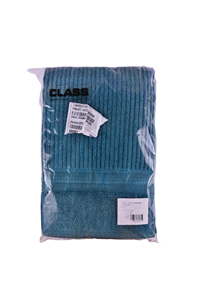 Class Home Collection Set of 2 highly absorbent towels, 100% Cotton Jacquard, 520 gsm, 50x100cm + 70x140cm, Erasmos,Petrol