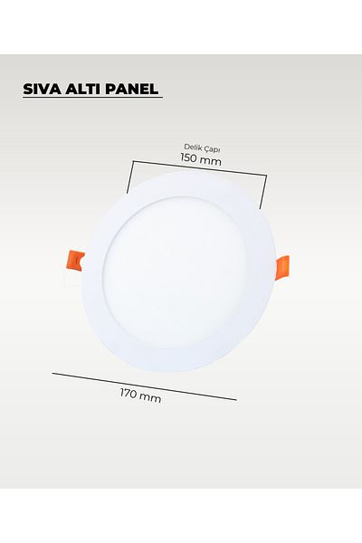 AC AYDINLATMA 12w Flush Mount Round Slim Led Panel White Light 2 Pieces