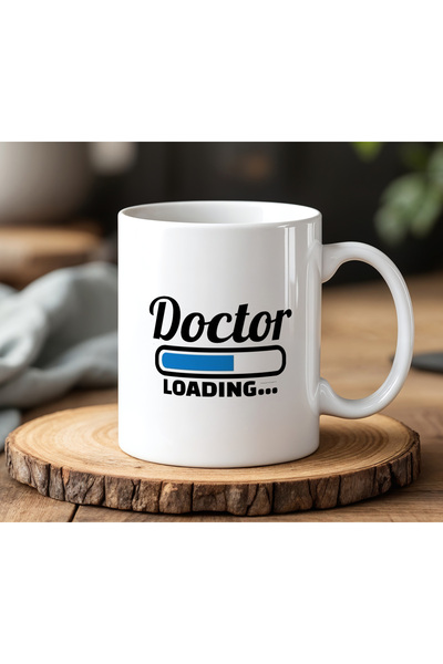 BB TRADE Doctor Loading Designed White Ceramic Printed Mug 330ml