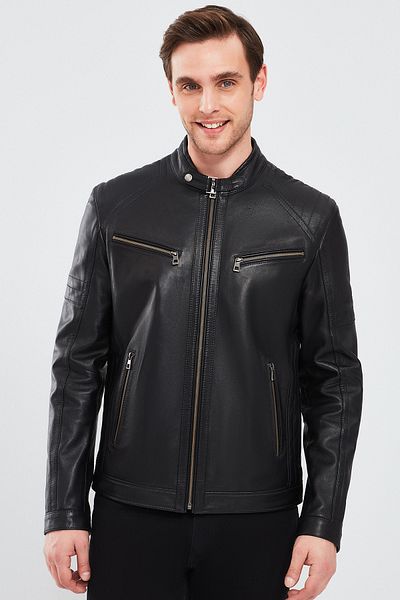 Derimod Paul Men's Black Leather Coat - 23wge6503ev Model