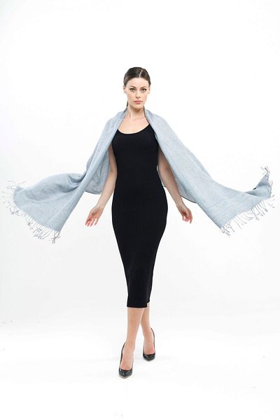 K&B PASHMINA Shawl - Gray - Polyester Free