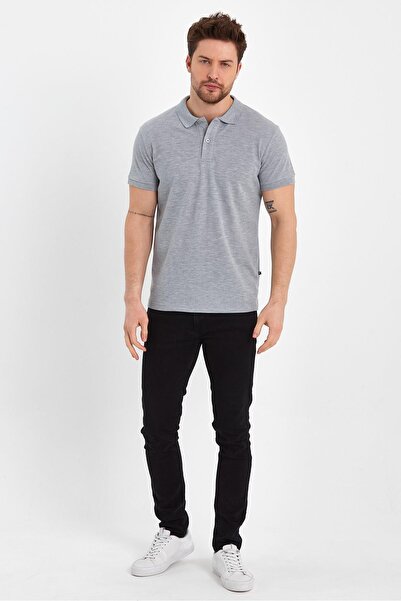 yakamor Ανδρικό μπλουζάκι με συμπαγές χτενισμένο βαμβακερό γιακά Pola