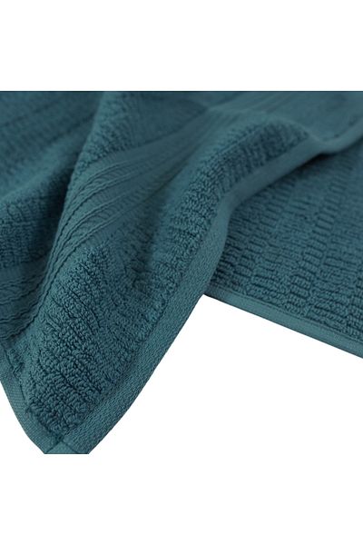 Class Home Collection Set of 2 highly absorbent towels, 100% Jacquard Cotton, 530 gsm, 50x100cm+70x140cm, Phrixus, Petrol