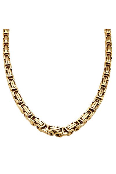 Tasarım Steel Necklace - Byzantine Link Gold Yellow Chain Model 055 mm