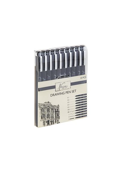 Nassau fine art Set of 10 Liners with Different Tips