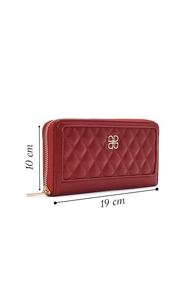 Derimod Red Quilted Women's Wallet - 000A2D5614Kp