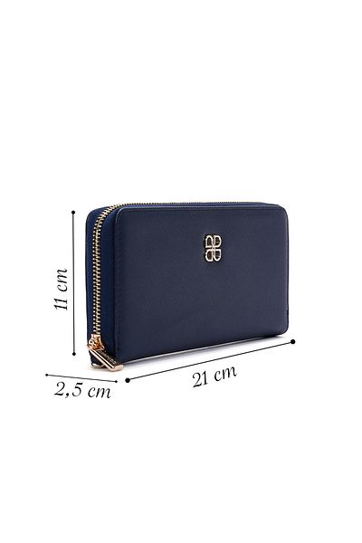 Derimod Women's Navy Blue Strap Detailed Wallet 000A2D5604Cv