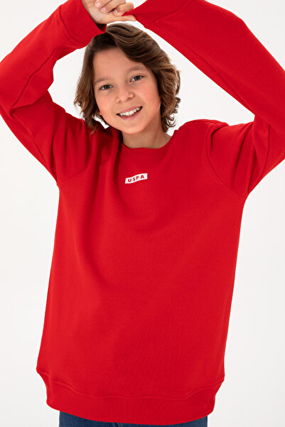 U.S. Polo Assn. Erkek Çocuk Kırmızı Bisiklet Yaka Sweatshirt 50293567-VR030