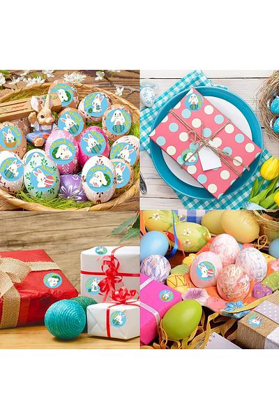 ENAIAH Set of 2 rolls with 1000 stickers for Easter ENAIAH, paper, multicolor, 2.5 x 2.5 cm