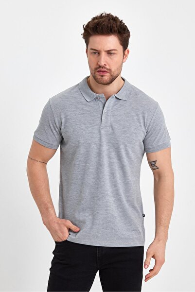 yakamor Ανδρικό μπλουζάκι με συμπαγές χτενισμένο βαμβακερό γιακά Pola