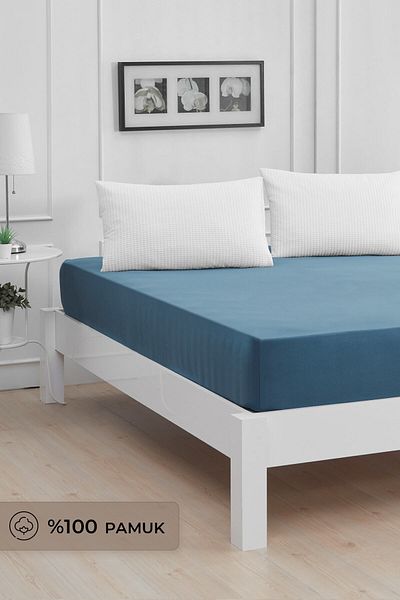 Mislina Home Jednoduché povlečení Roza z elastické česané bavlny Indigo Blue