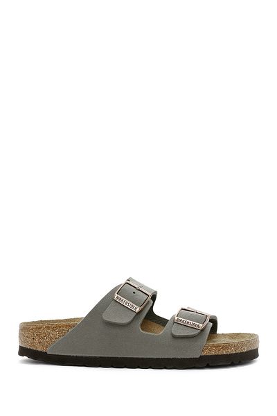 Birkenstock Women's Gray Arizona Eva Nubuck Leather Slippers K 151213