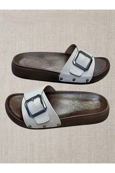 KAFKASLAR AYAKKABI Kafkaslar Single Buckle Full Orthopedic Daily Mother Slippers