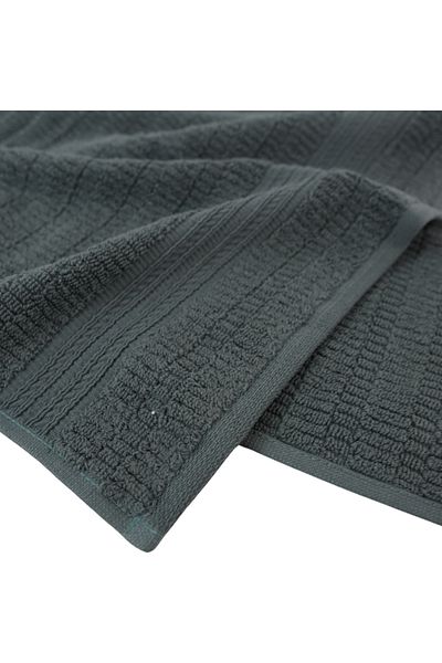 Class Home Collection Set of 2 highly absorbent towels, 100% Cotton Jacquard, 530 gsm, 50x100cm + 70x140cm, Anthracite