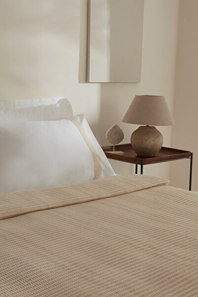 Karaca Home Delisa 100% Cotton Linen Double Pique Set Cream