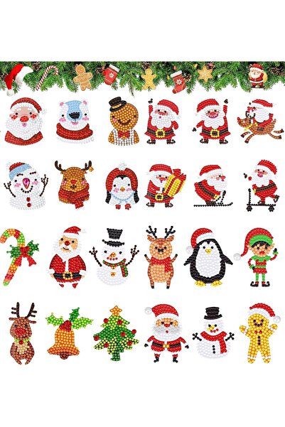 Vinphish Set de 24 stickere cu diamante Vinphish, rasina, multicolor