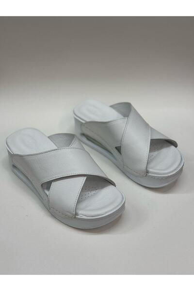 DİVA Λευκή σόλα Δερμάτινο Airmax για γυναίκες Daily Παντόφλες