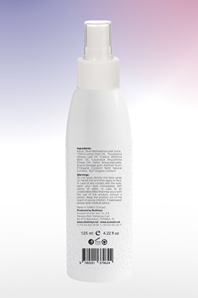 Ecowell Organik Bebek Koruyucu Sprey, Vegan, Yüz & Vücut, Lavanta, Limon, Okaliptus Yağı 125ml