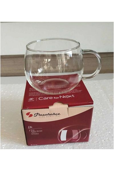 Paşabahçe D00006 Lite Borosilicate 6-Piece Mug Set with Handle 410 Cc