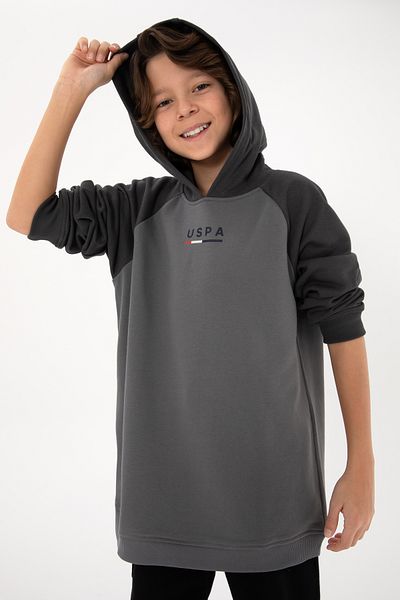U.S. Polo Assn. Boy's Gray Hooded Sweatshirt 50293495 -Vr024