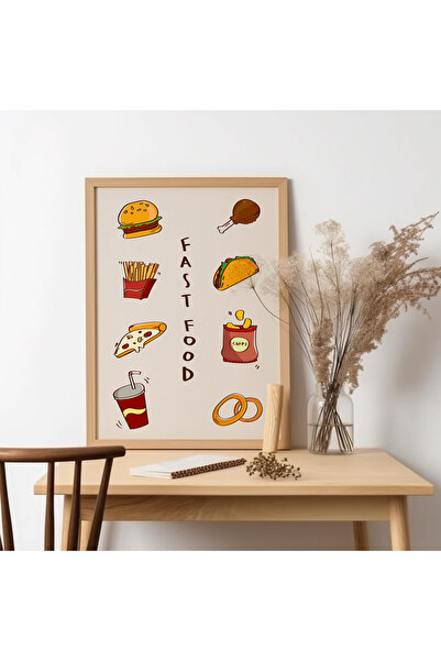 UNT Pictură „Fast Food” cu rama din lemn