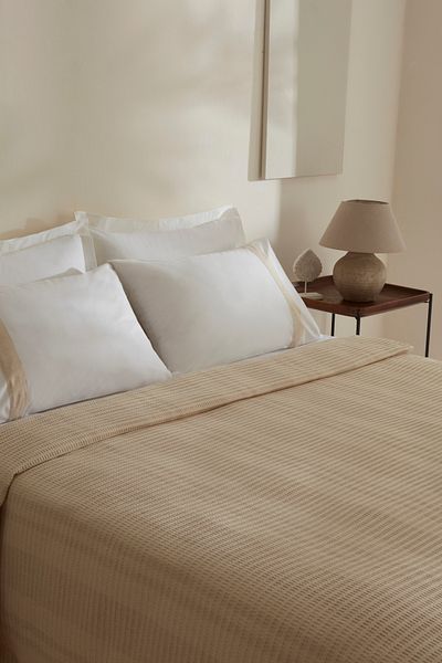 Karaca Home White Coll Delisa 100% Λινό Σετ Πικέ Διπλό Μπεζ