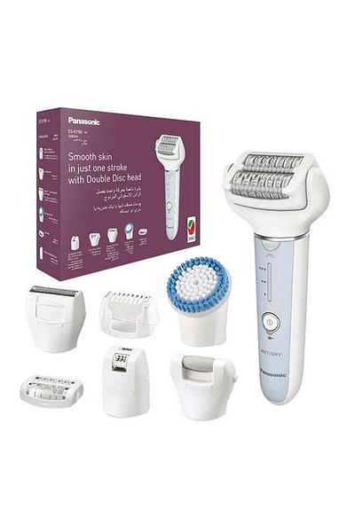 PANASONIC Panasonic Wet And Dry Epilator For Women, Double Disc With 60 Tweezers, Flexible 90° Pivoting Head