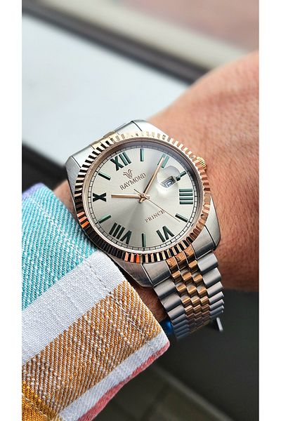 Raymond Rym-1051 Raymond Men's Wristwatch - Steel and Mineral Glass - 2 Years Warranty