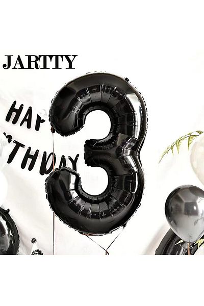 Deniz Party Store Black 3 Years Old Foil Balloon 100 cm 40" Inch