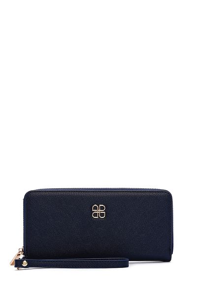 Derimod Women's Navy Blue Strap Detailed Wallet 000A2D5604Cv