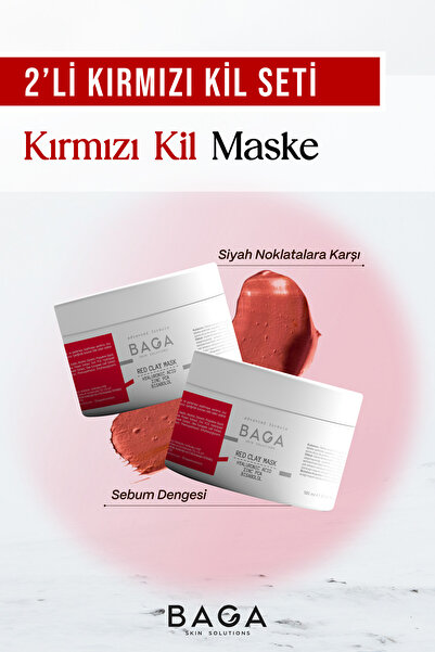 Baga Kırmızı Kil Maske 2'li