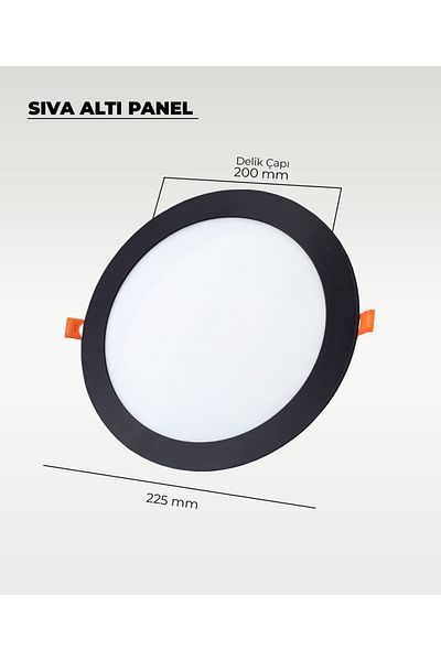 AC AYDINLATMA 18W Flush Mount Round Black Led Panel White Light
