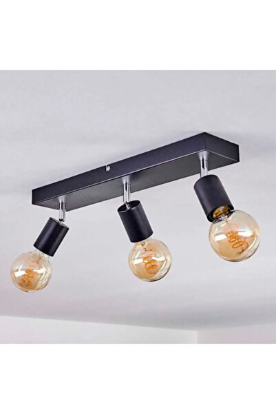 SimaAvize Sima Avize 3' lü Siyah krom Tavan Avize