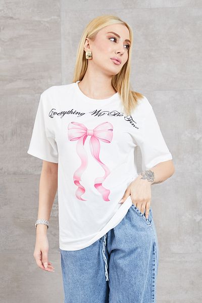 DPARİS Bow Printed T-Shirt