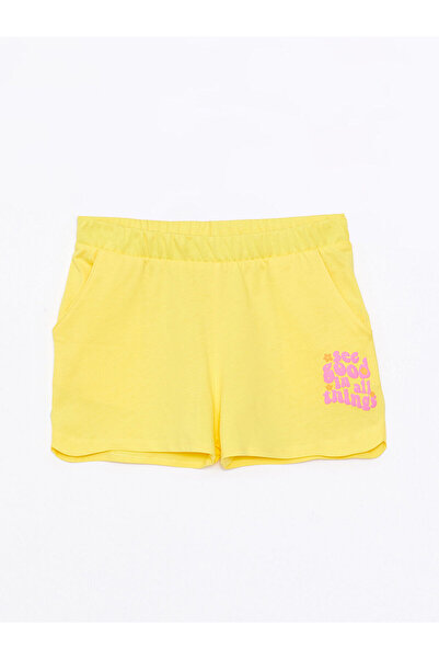 LC Waikiki Peak New Season Elastic Waist Printed Girls' Shorts