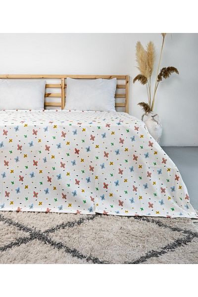 Menderes Home Cotton Collection Double Pique Flowers