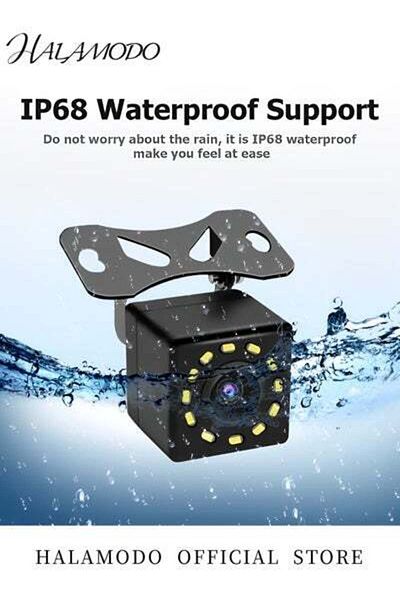 HALAMODO Car Backup Camera Waterproof Car Rear View Camera 170° Wide Angle 12 LED Night Visions Backup Rever